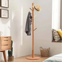Perchero Madera Bambu De Pie 165x35cm Color Claro