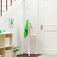Perchero Madera Bambu De Pie 175x42cm Color Blanco