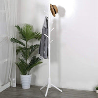 Perchero Madera Bambu De Pie 175x42cm Color Blanco