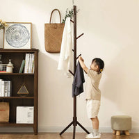 Perchero Madera Bambu De Pie 175x42cm Color Café