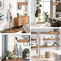 Perchero Madera Bambu De Pie 175x42cm Color Claro