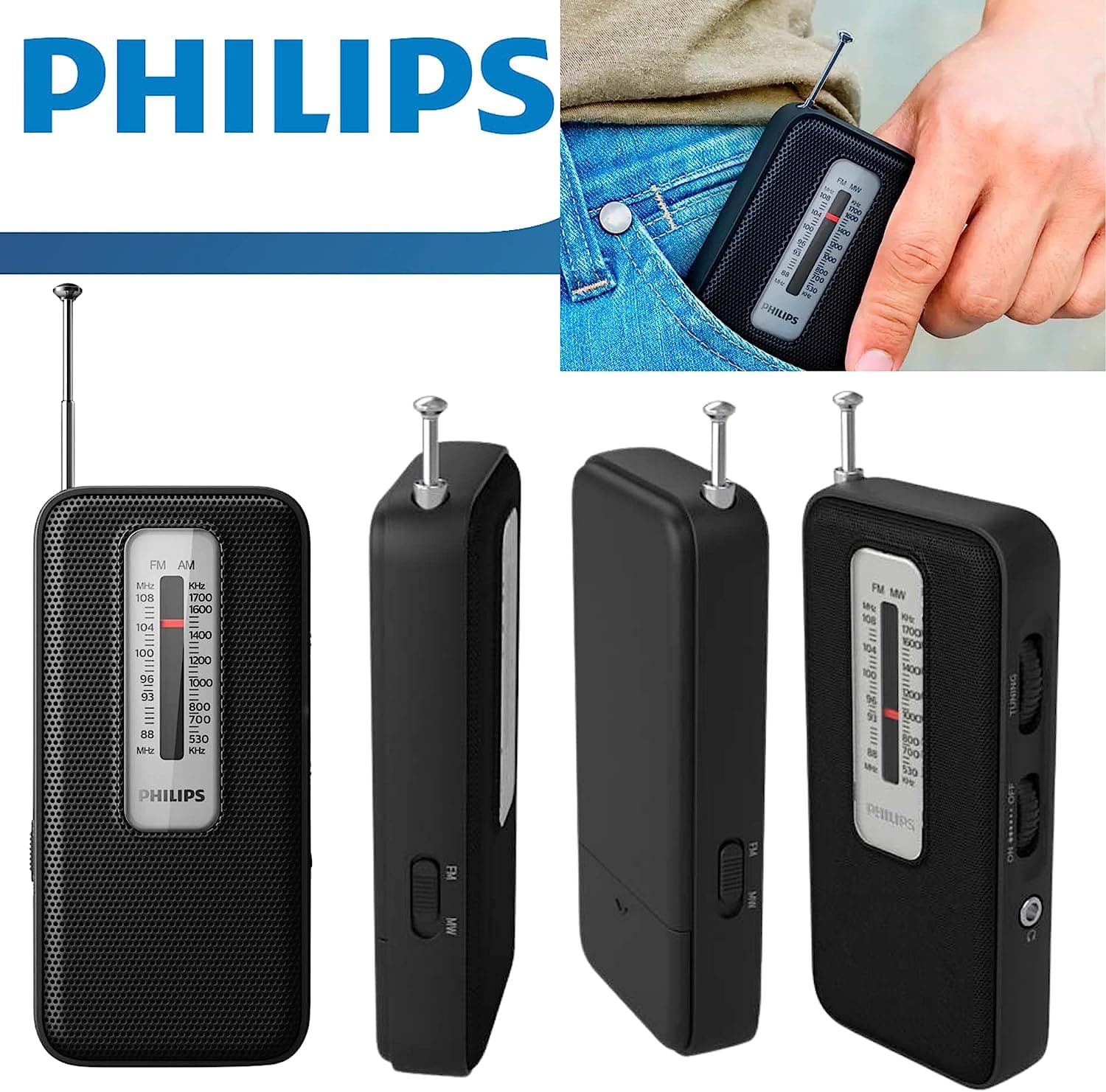 Radio Portátil Philips Profesional Tar1506 Fm/am Analógica®