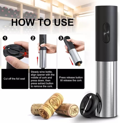 Sacacorcho Destapador De Vino Eléctrico Inalámbrico Pro