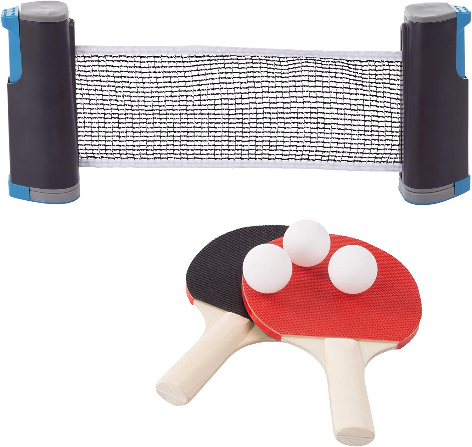 Set Ping Pong Red Extensible 2 Paletas 3 Pelotas Profesional
