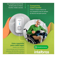 Timbre Inalámbrico Intelbras Black Cib 101, Color Negro, 110 V/220 V