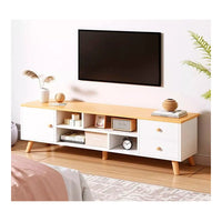 Rack Tv Madera Minimalista 3 Cajones 4 Estantes 140cm®