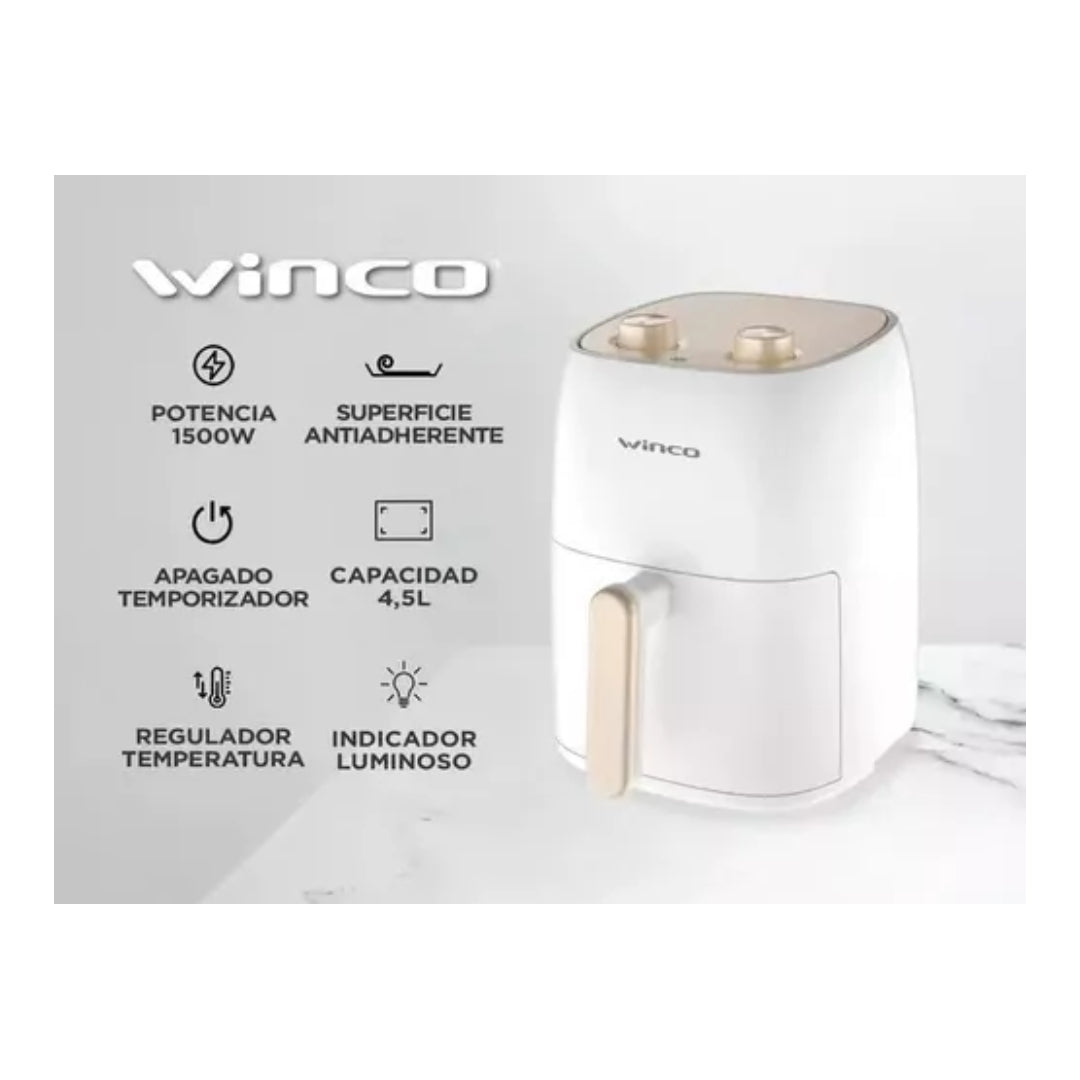 Freidora Sin Aceite Winco W-130 De 4.5l Color Blanco 220v