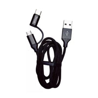 Cable Usb 2 En 1, Micro Usb Y Tipo C, 1 Metro 2.4 A