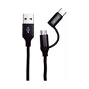 Cable Usb 2 En 1, Micro Usb Y Tipo C, 1 Metro 2.4 A