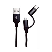 Cable Usb 2 En 1, Micro Usb Y Tipo C, 1 Metro 2.4 A