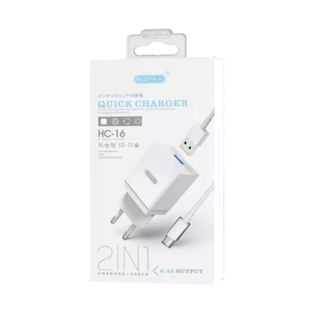 Cargador De Pared 2.4a Con Una Salida Usb + Cable Micro Usb®
