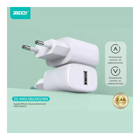 Cargador De Pared 2.4a Con Una Salida Usb + Cable Micro Usb®