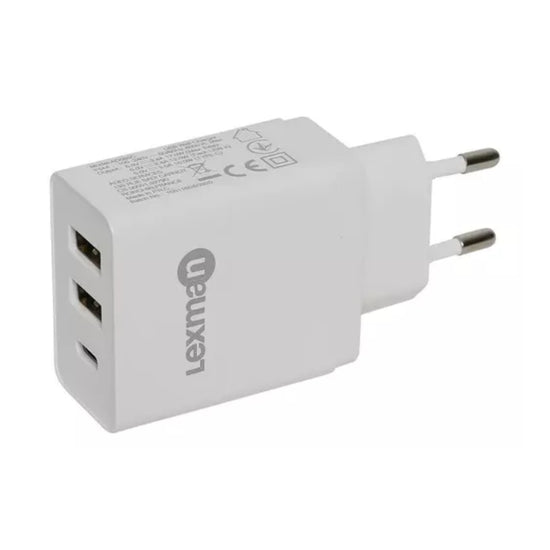 Cargador De Pared Treqa 38w 2 Usb + Tipo C 3.0 Carga Rápida®