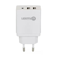 Cargador De Pared Treqa 38w 2 Usb + Tipo C 3.0 Carga Rápida®