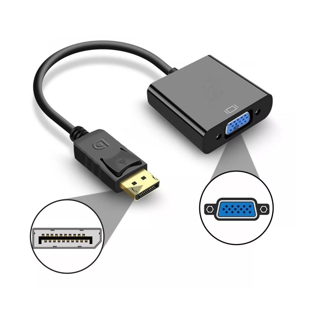Cable Adaptador De Convertidor De Vídeo Analógico Displayport P/ Vga