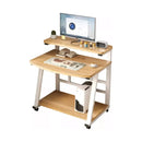 Escritorio Madera Minimalista Con Ruedas 2 Estantes 60x82cm®