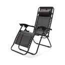 Reposera Gravedad Cero Silla Playera Reforzada Plegable Negro