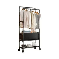 Perchero Doble Metal Resistente Con Zapatero 58x30x148 Cm®