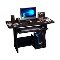 Escritorio Negro Con Estante Para Torre De Pc Y Diseño ®