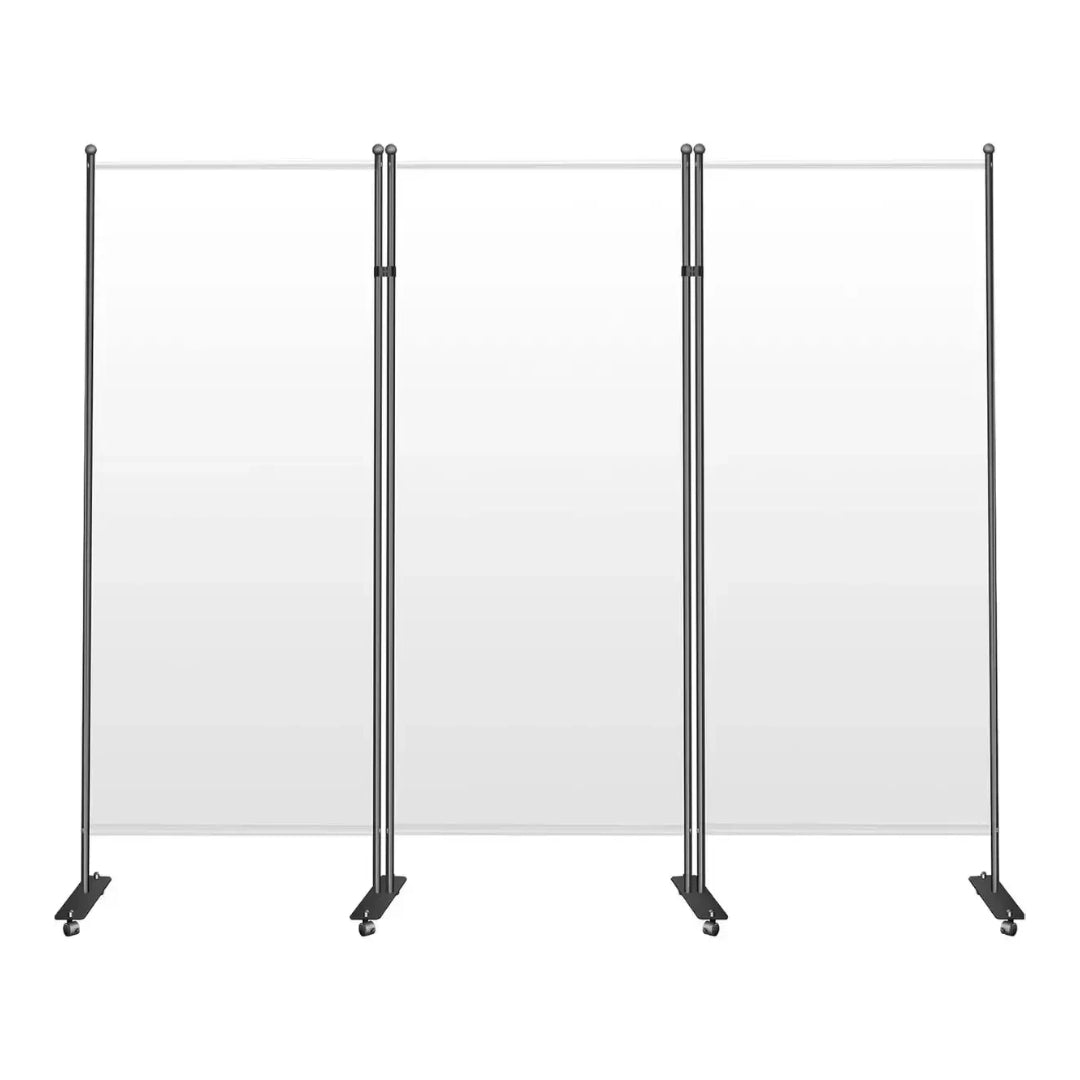 Biombo Separador 3 Paneles 226x185cm Poliéster Con Ruedas®