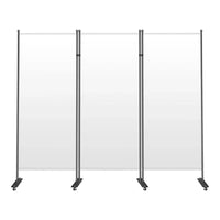 Biombo Separador 3 Paneles 226x185cm Poliéster Con Ruedas®