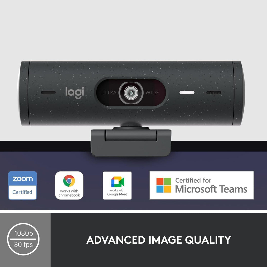 Cámara Web Logitech Brio 500 Full Hd 4mpx Color Graphite®