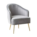 Sofá Nórdico Gris Terciopelo Con Patas Doradas 62x60x72 Cm®