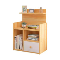 Mesa De Luz Natural / Blanco 4 Estantes 1 Cajón 43x26x60 Cm®