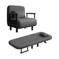 Sofá Cama 1 Cuerpo Gris Plegable Con Almohadón 60x68x85cm®