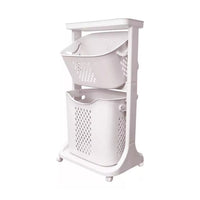 Carro Organizador 2 Cestos 3 Estante Baño Cocina Desmontable