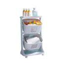 Organizador Transportable 2 Cestos 3 Estante Baño Cocina®