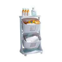 Organizador Transportable 2 Cestos 3 Estante Baño Cocina®