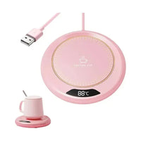 Base Calentadora Para Taza De Café, Te O Líquidos Usb 220v Color Rosa®