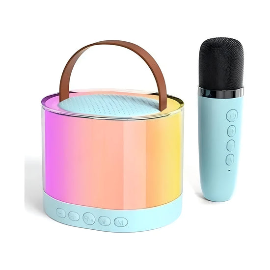 Mini Parlante Karaoke Luz Rgb Con Micrófono®