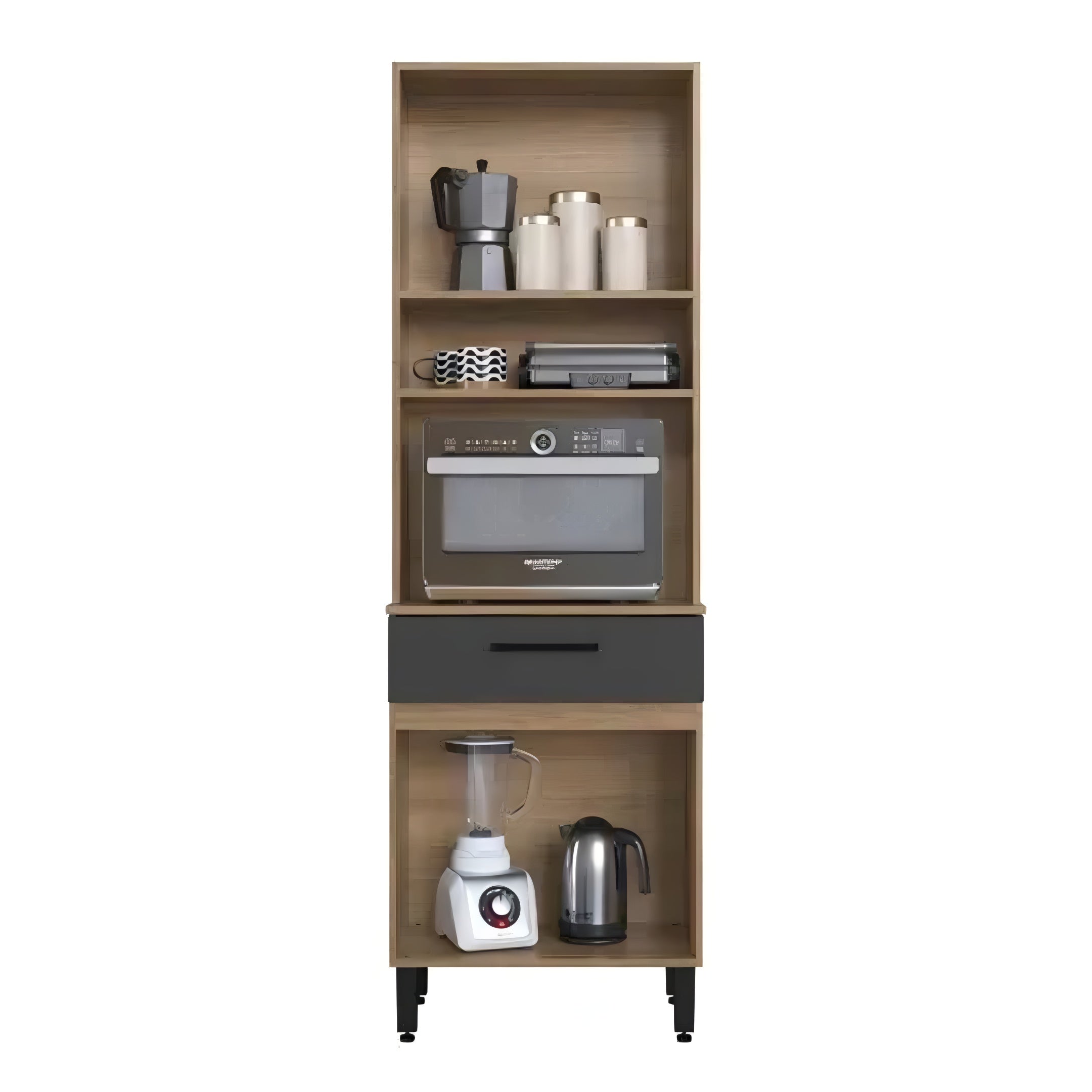 Kit De Cocina 4 Patas 1 Cajon Con Patas Multiuso Miel/Grafito®