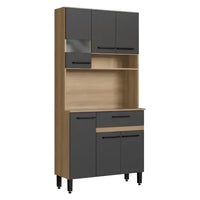 Muebles De Cocina Kit Multiuso 5 Puertas 1 Cajón 1 Estante Miel/Grafito®