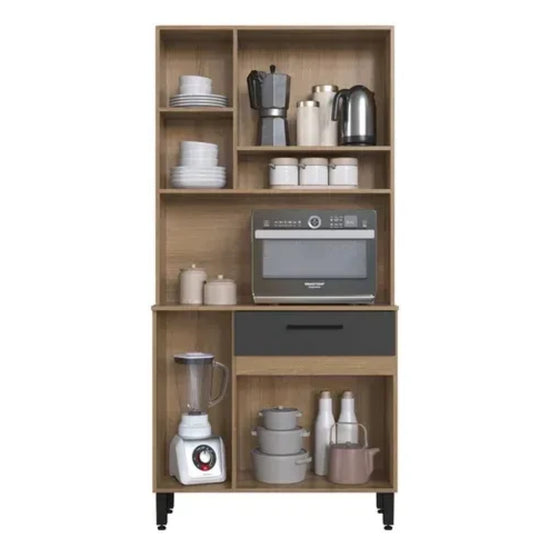 Muebles De Cocina - 5 Puertas 1 Cajón 1 Estante - Miel/Grafito®
