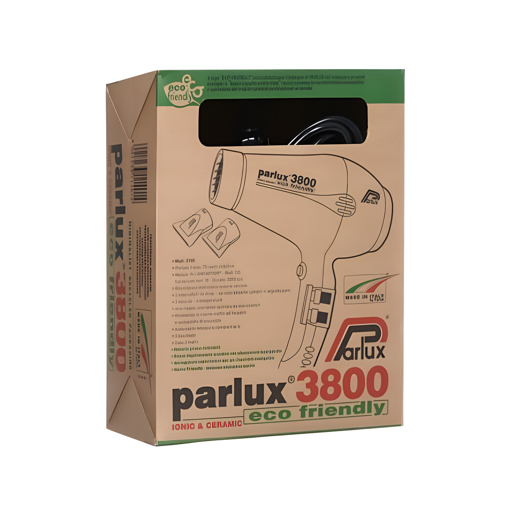 Secador De Pelo Parlux 3800 Eco Friendly Profesional Rojo®