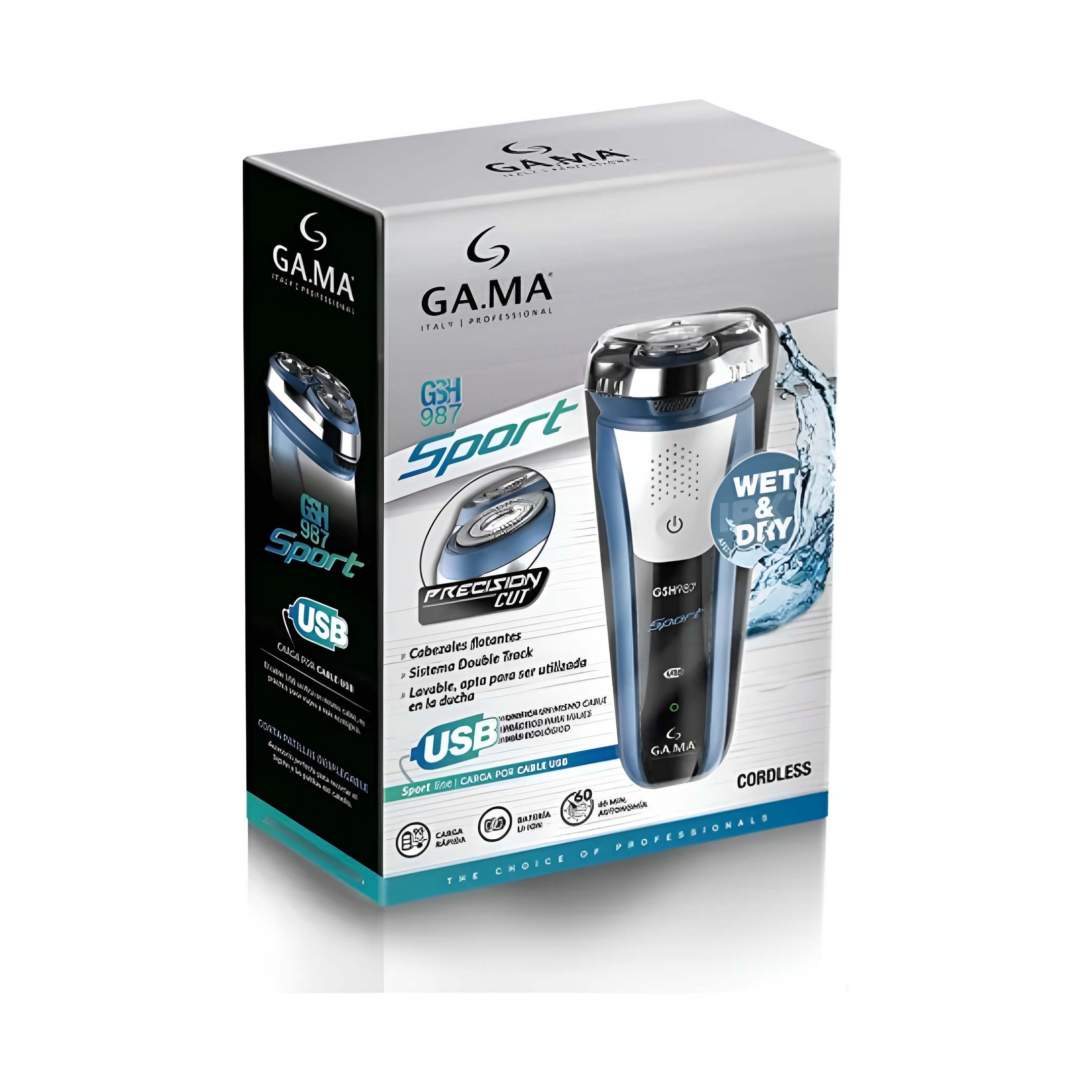 Afeitadora Inalámbrica GAMA Italy 987 Sport Usb Wetydry®