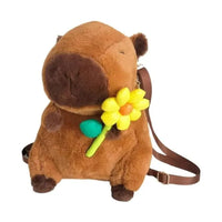 Peluche Capibara Mochila Con Flor Amarilla Para Niños®