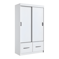Ropero Moderno Funcional 2 Cajones 3 Estantes Mdf Blanco®