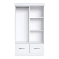 Ropero Moderno Funcional 2 Cajones 3 Estantes Mdf Blanco®