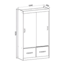 Ropero Moderno Funcional 2 Cajones 3 Estantes Mdf Blanco®