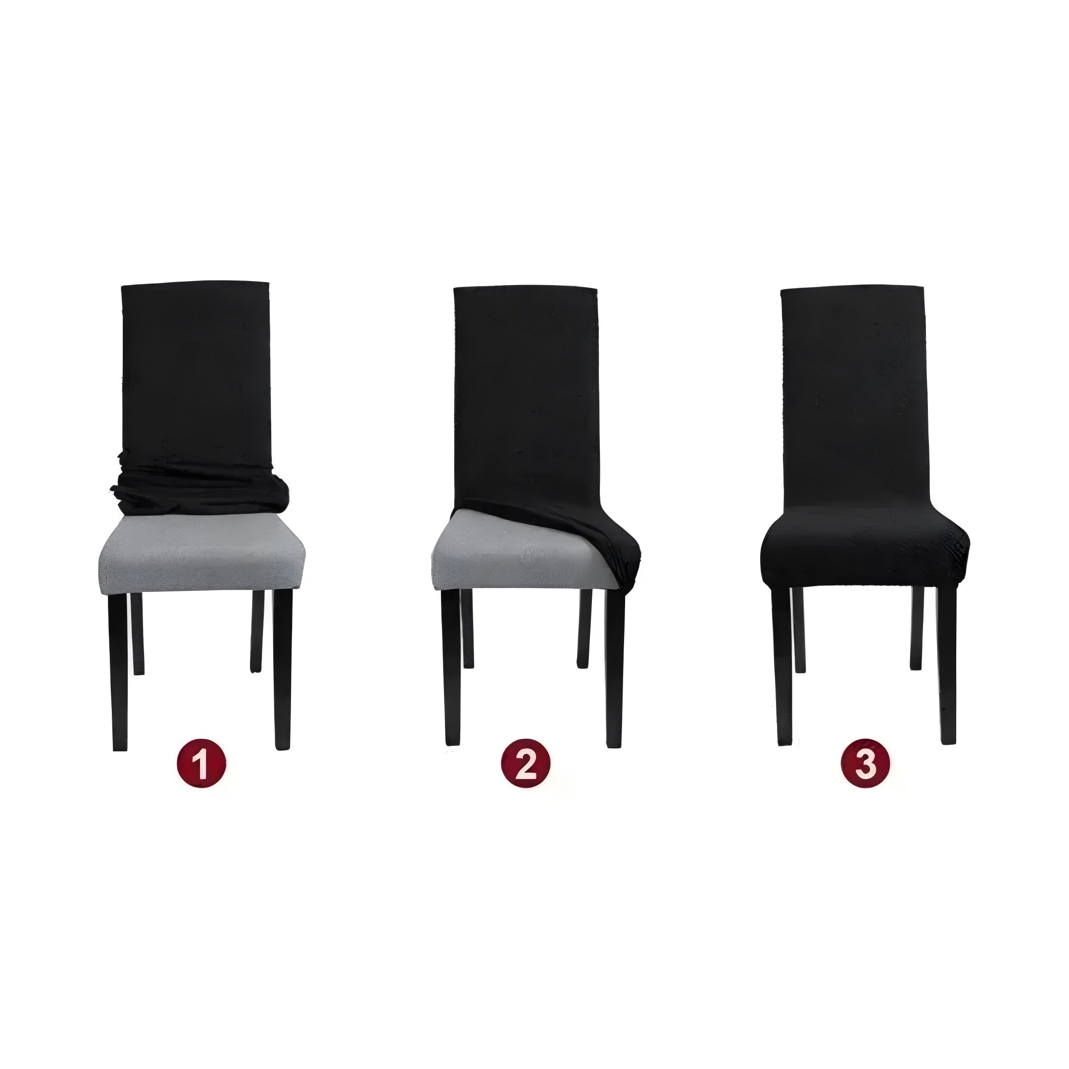 Funda Profesional De Silla Comedor Color Gris Cubre Asiento Elastizada®