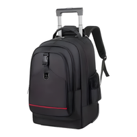 Mochila Con Ruedas Viajera Resistente Tela Oxford Negro®