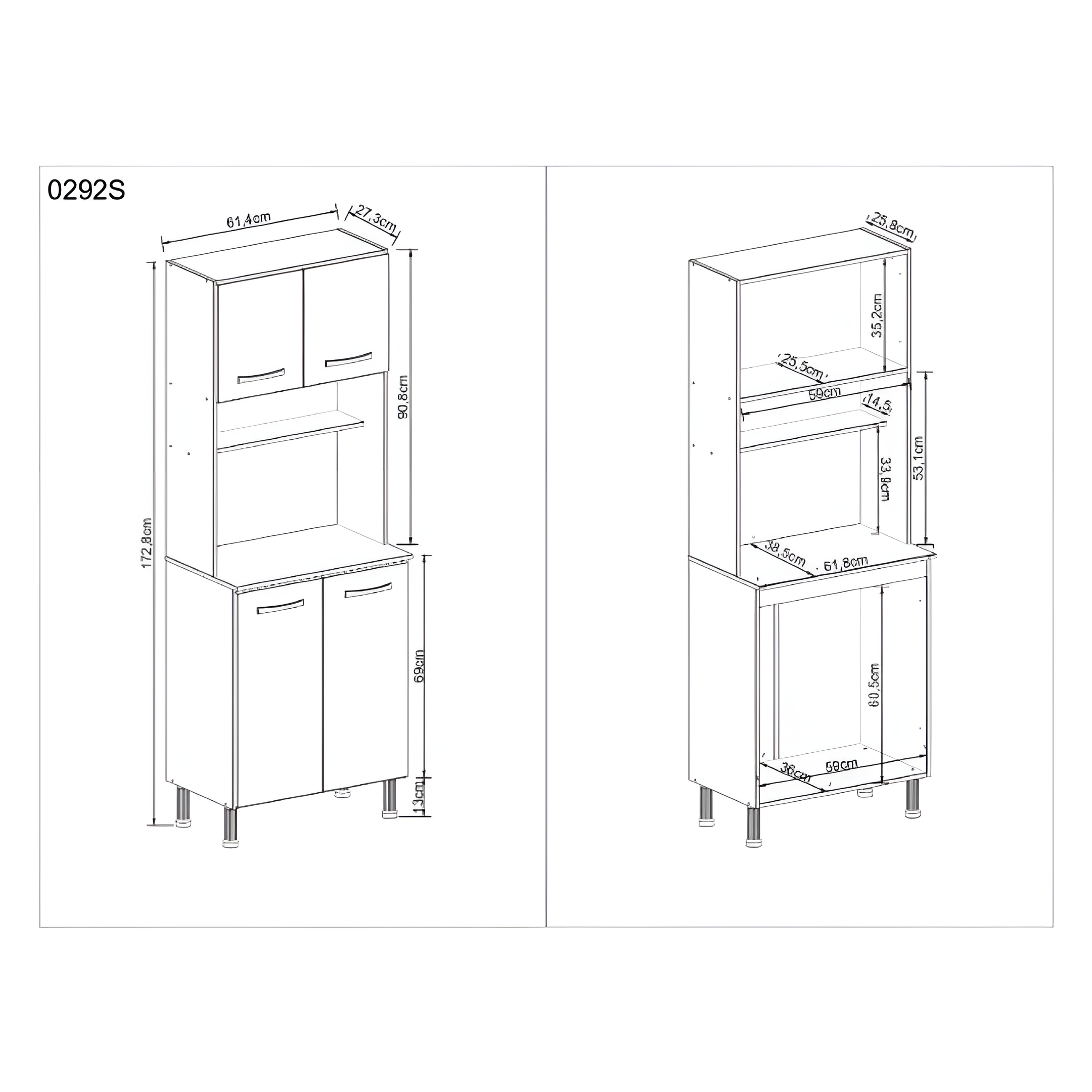 Alacena Organizadora De Alimentos Para Cocina Mdf Blanco®
