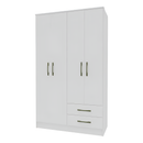 Ropero Elegante Minimalista 4 Puertas 2 Cajones Mdf Blanco®
