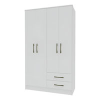 Ropero Elegante Minimalista 4 Puertas 2 Cajones Mdf Blanco®
