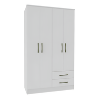 Ropero Elegante Minimalista 4 Puertas 2 Cajones Mdf Blanco®