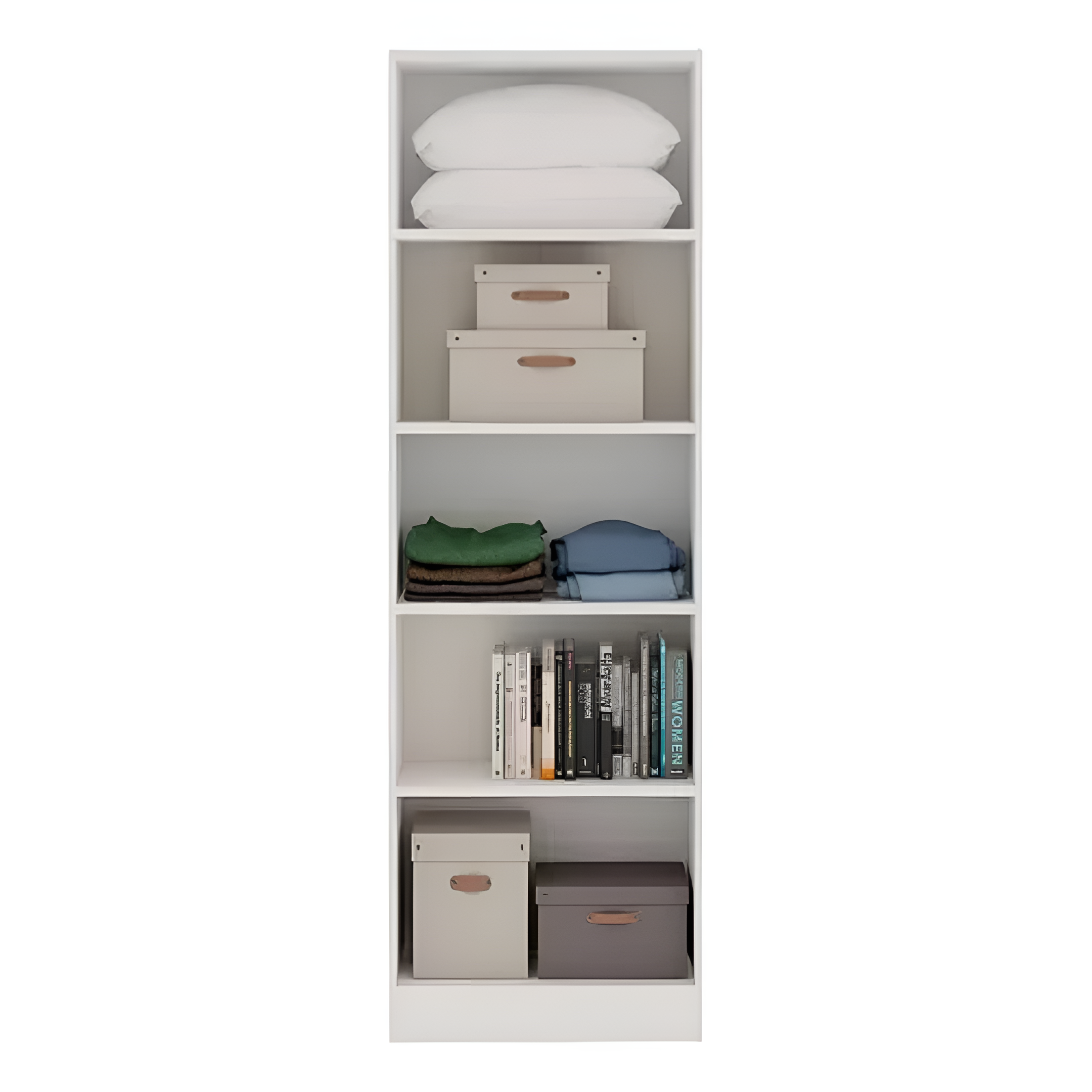 Mueble Multiuso Minimalista 2 Puertas 4 Estantes Mdf Blanco®